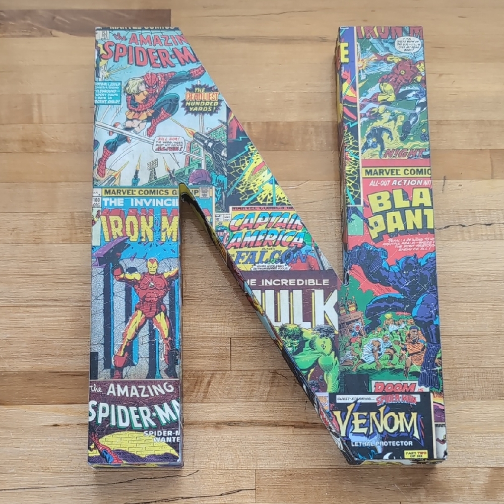 💥 Letter N Marvel 3D Wall Art Comic Book Decor